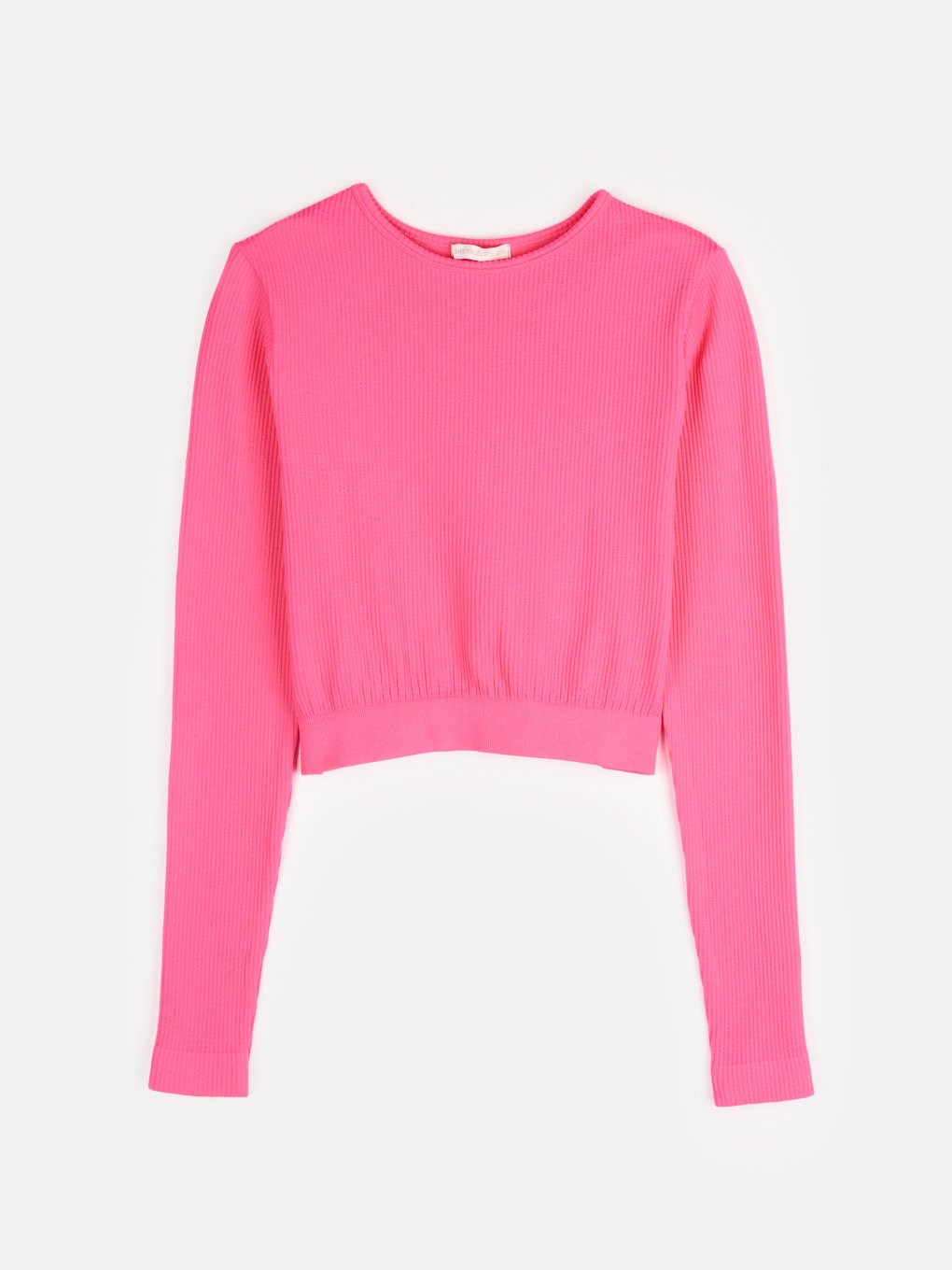 Ribbed crop top with long sleeve