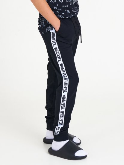 Sweatpants with side tape