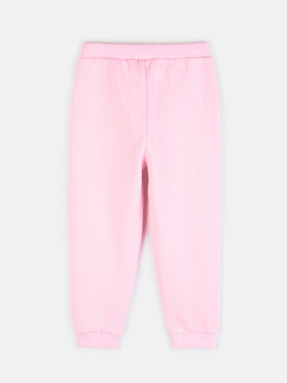 Sweatpants with heart terry patch