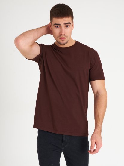 Bawełniany t-shirt basic z krótkimi rękawami