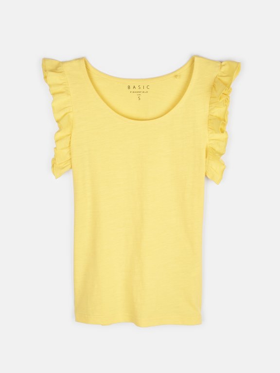 Basic cotton top with ruffle