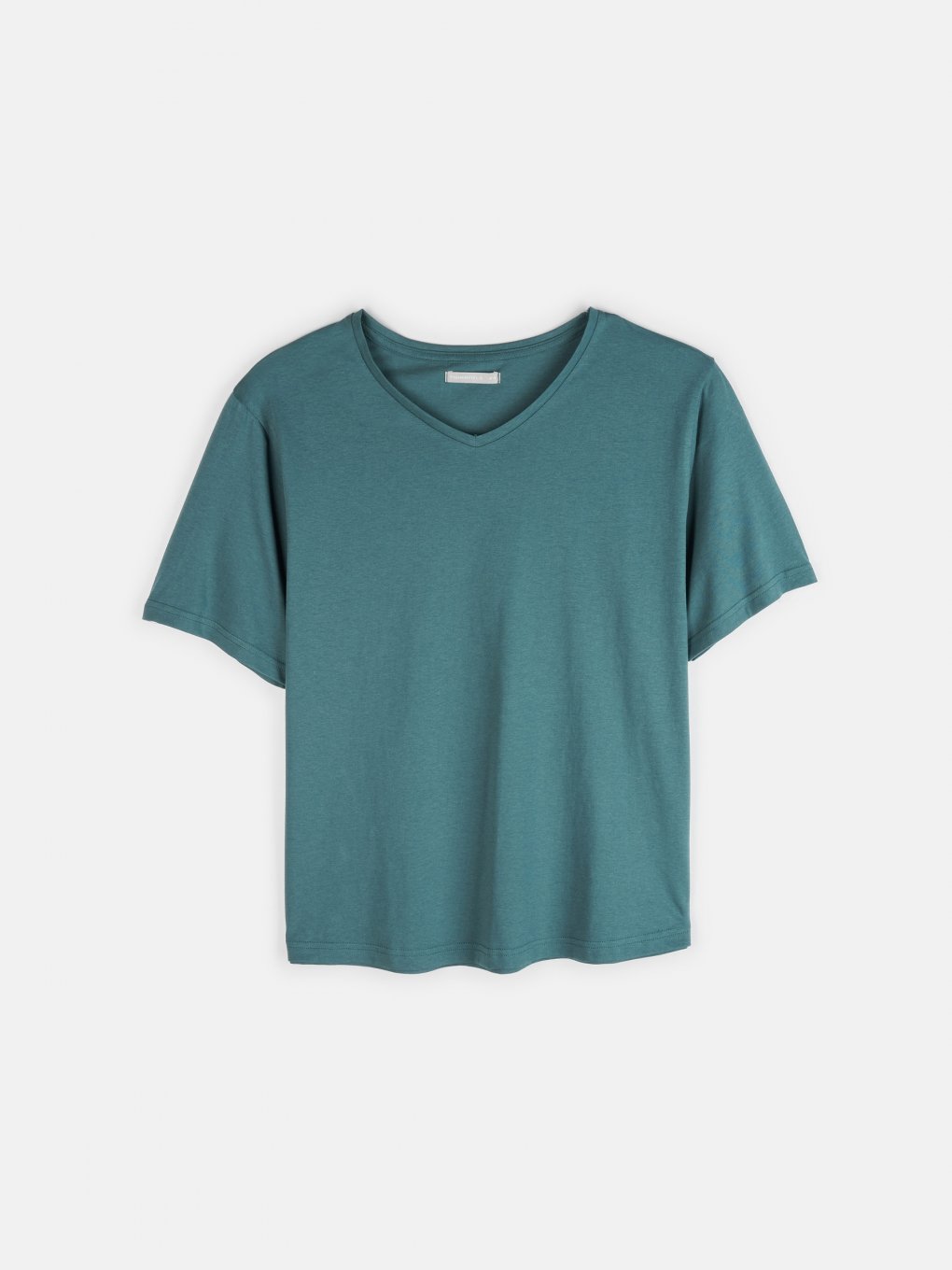 Bawełniany t-shirt damski plus size basic z krótkimi rękawami i dekoltem