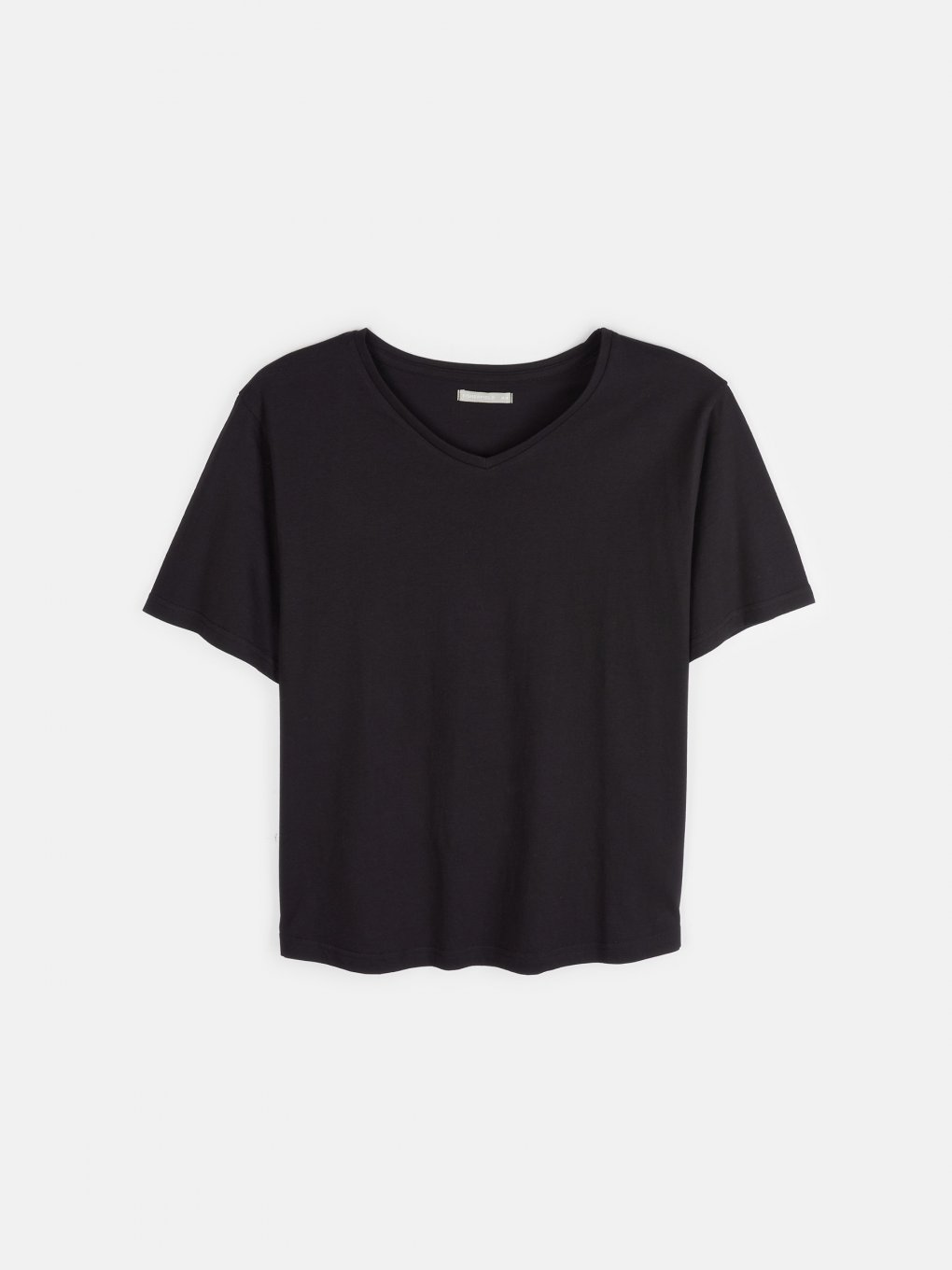 Základní bavlněné tričko s krátkým rukávem s výstřihem dámské plus size
