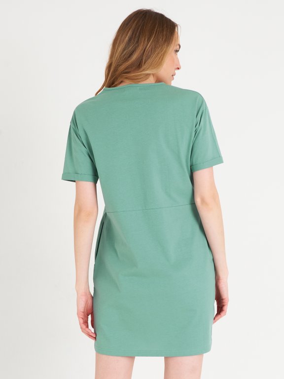 Bawełniana sukienka t-shirt basic z kieszeniami