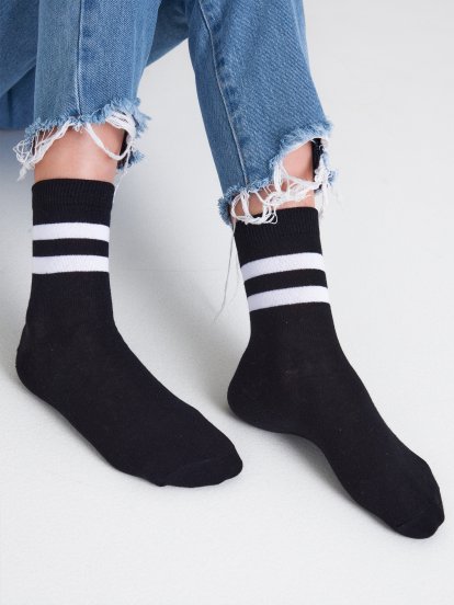 Bavlněné ponožky s proužky