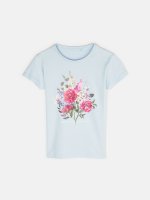 Bavlnené tričko s kvetinovou potlačou