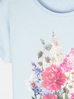 Pamut póló virágos nyomtatással