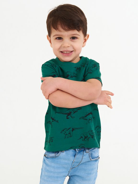 Bawełniana koszulka z chłopięcym nadrukiem