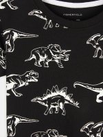 Dino print cotton t-shirt