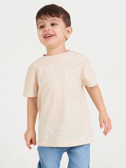 Bavlněné oversize tričko s potiskem chlapecké