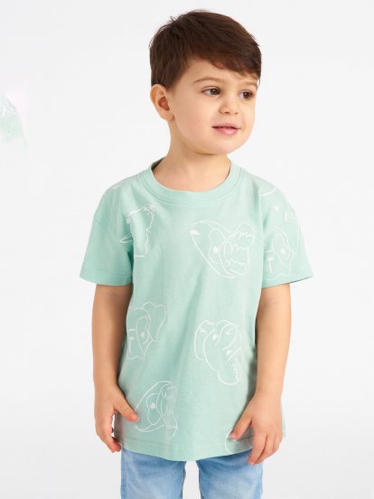 Bavlněné oversize tričko s potiskem chlapecké