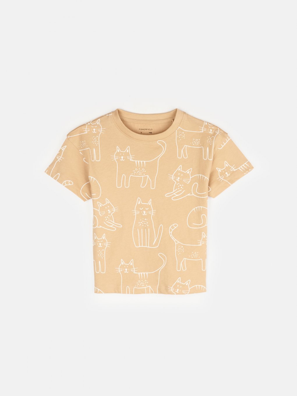 Bawełniany T-shirt z nadrukiem kotów oversize
