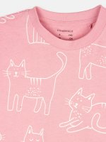 Bavlněné oversize tričko s potiskem kočiček