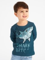 Bawełniany T-shirt z nadrukiem rekina