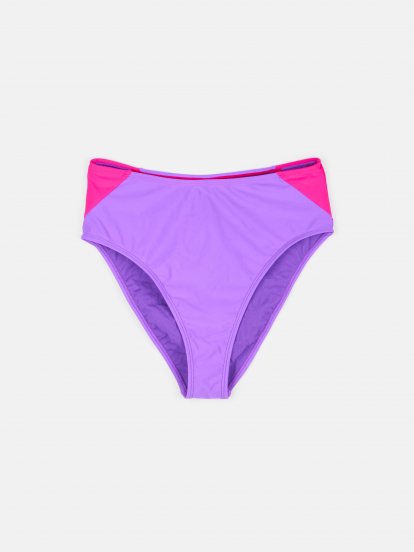 Colour block high waist bikini bottom