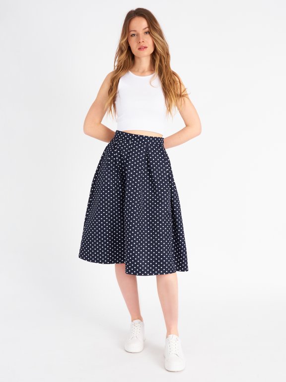 Polka dot a-line skirt