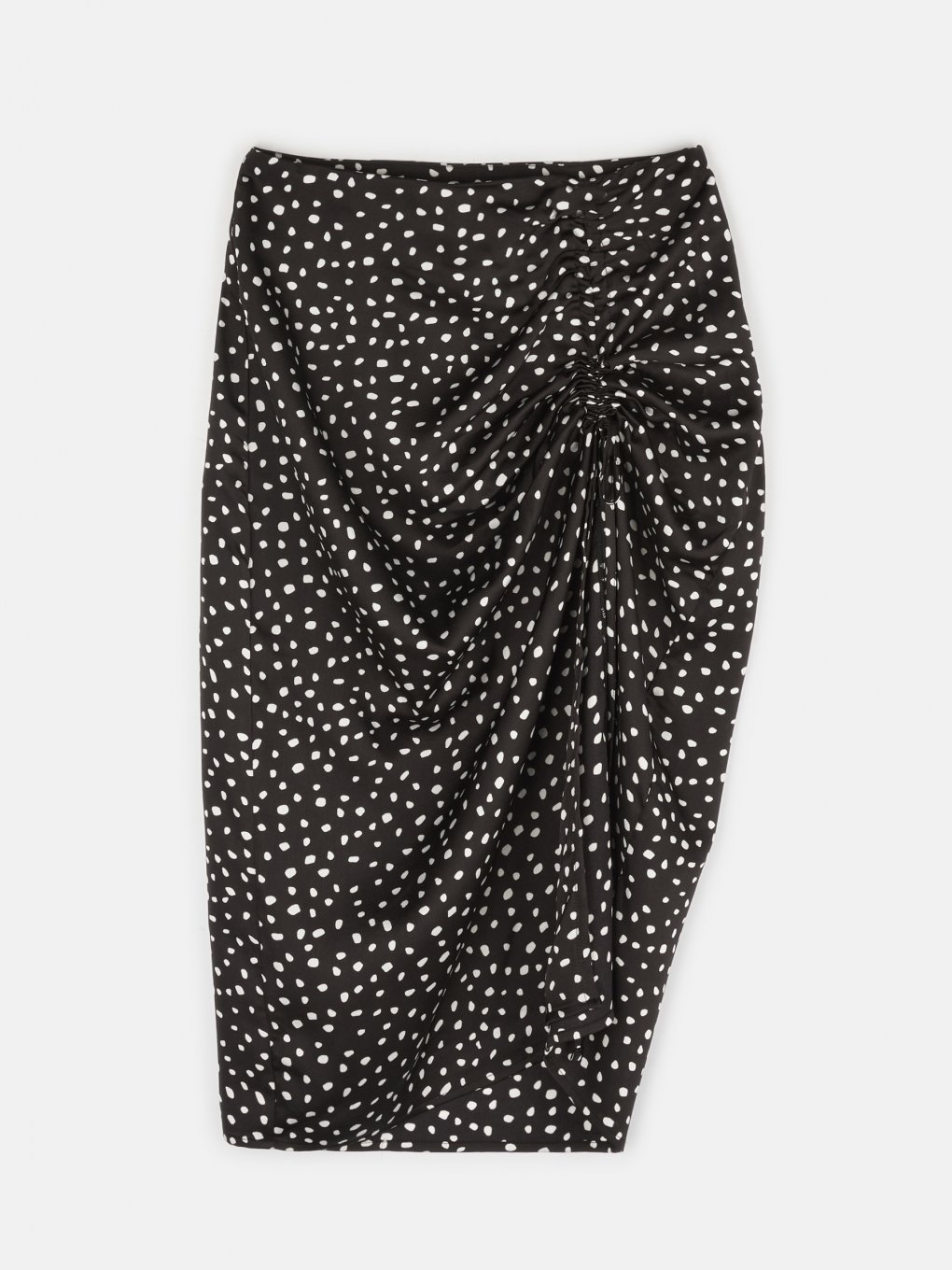 Polka dot asymmetric skirt