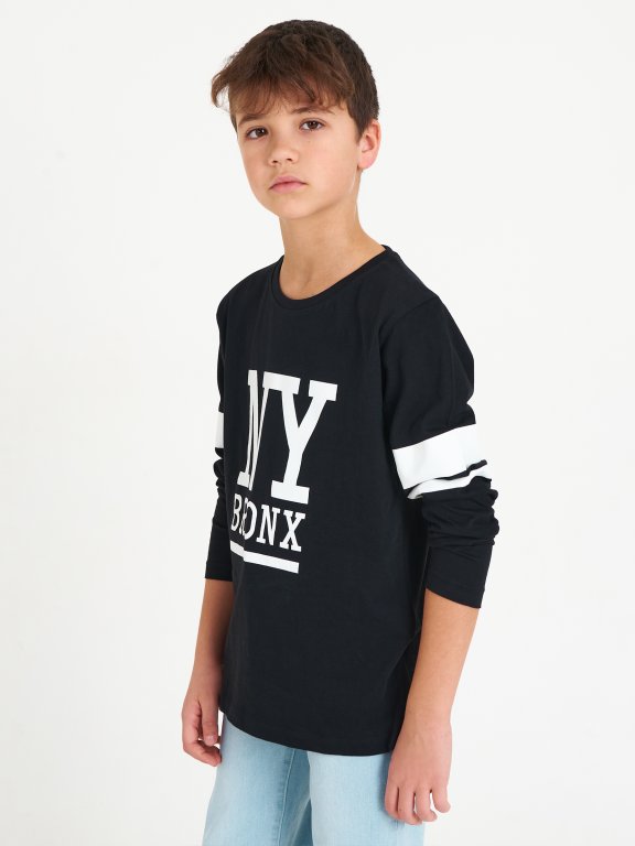 Langarm-T-Shirt für Jungen Varsity