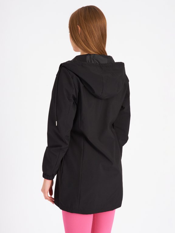 Longline light jacket with hood