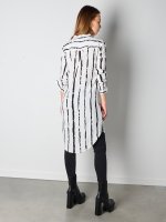 Longline striped viscose blouse