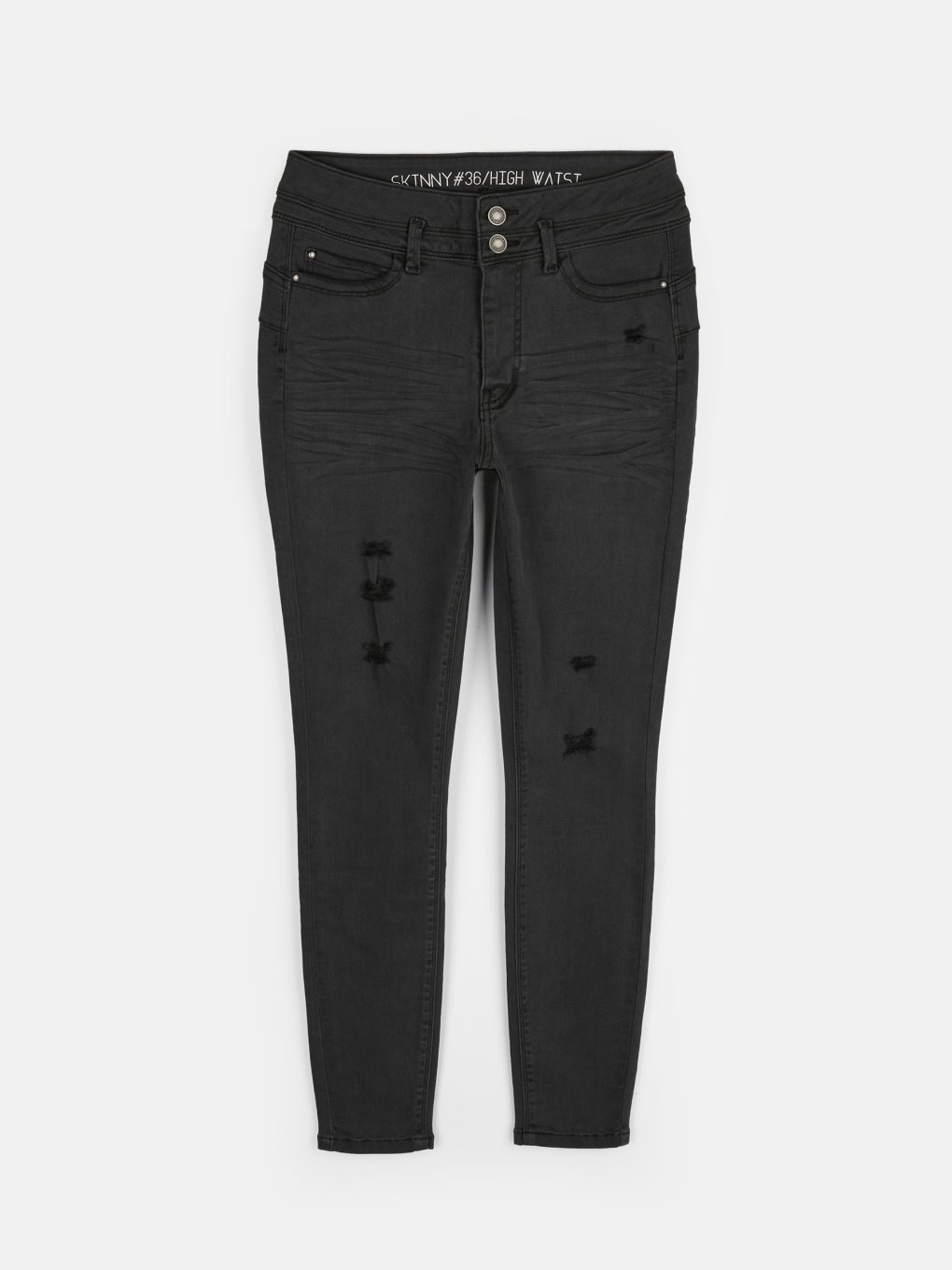 Distressed skinny push-up jeans