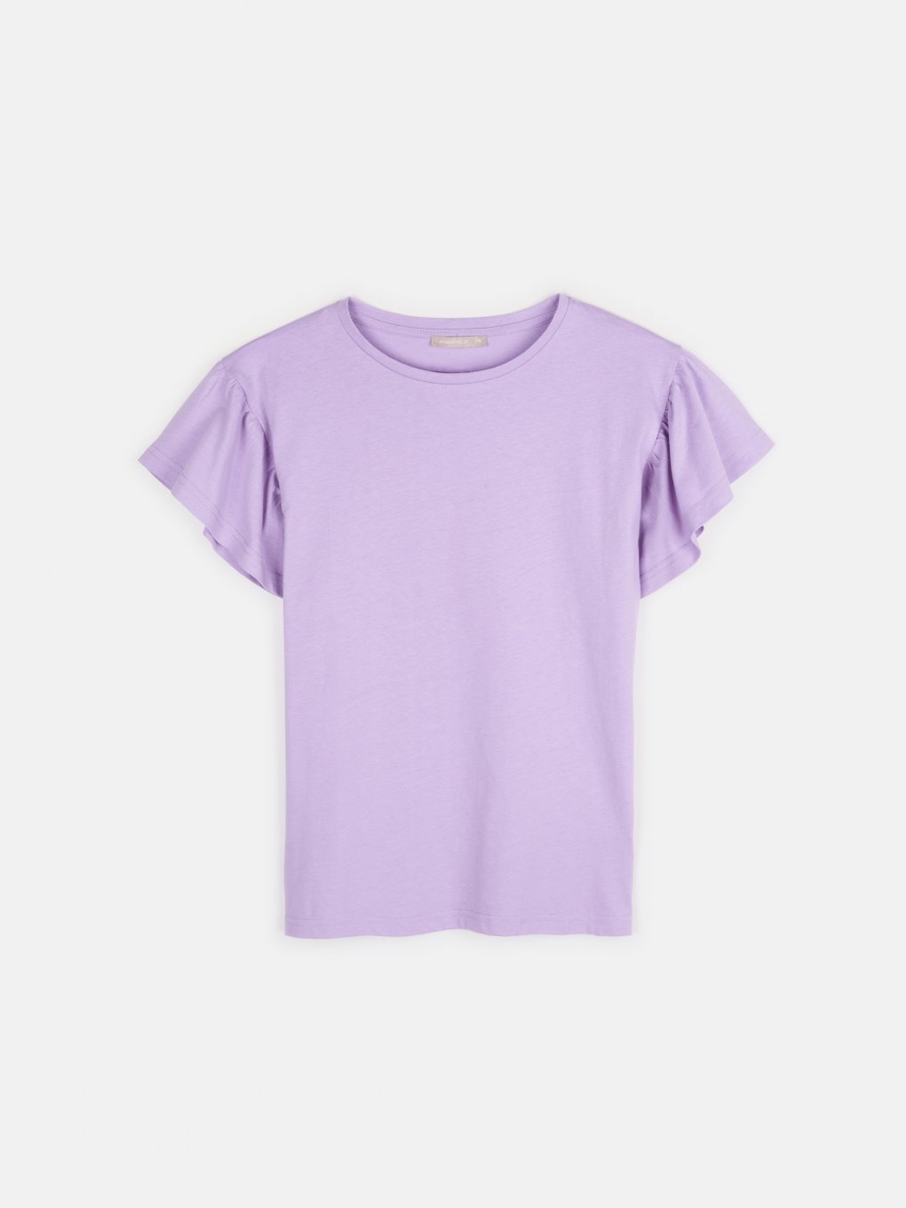 Tricou dintr-o culoare pentru femei cu volan