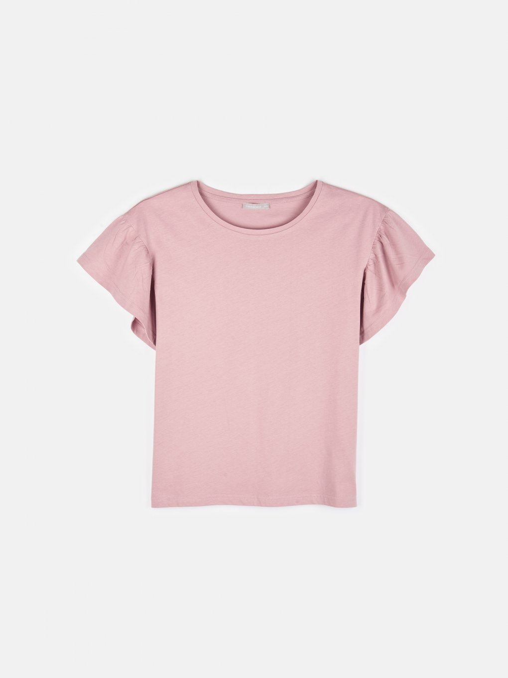 Jednobarevné dámské tričko s volánem plus size