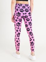 Paw print leggings with ombre dye