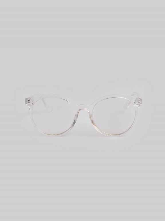 Okulary z przezroczystymi szkłami