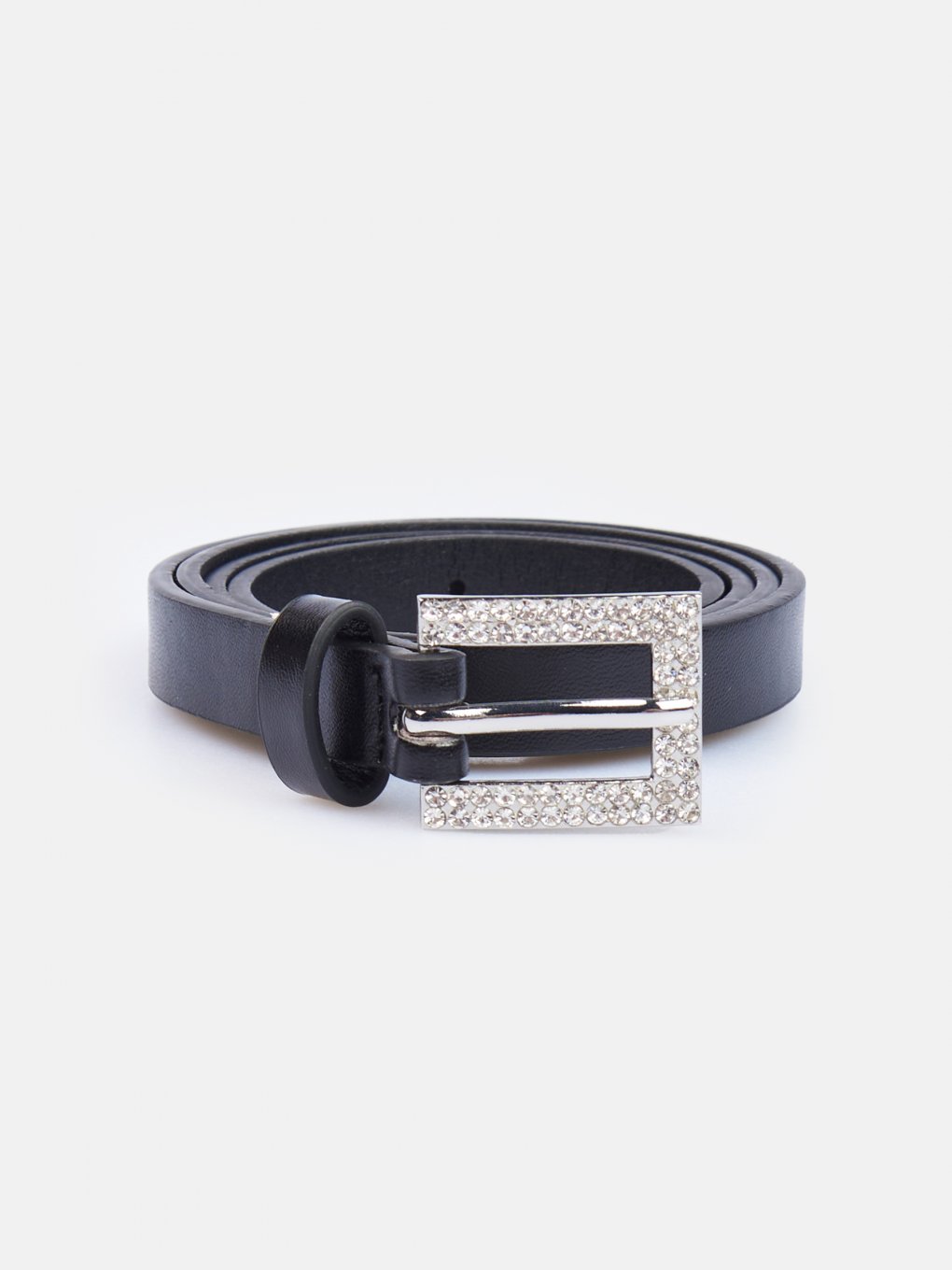 Belt with strass buckle