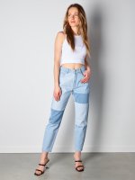 Panelled high waist jeans