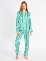 Striped satin pyjama bottoms