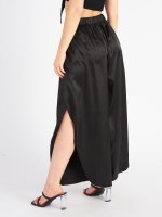 Satin pants with side slits