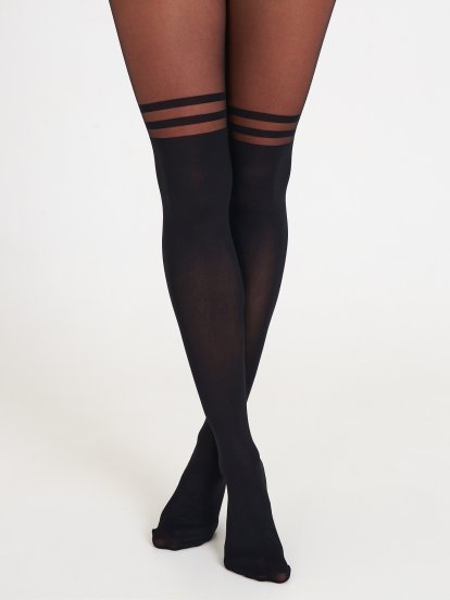 Over the knee effect tights 30 DEN