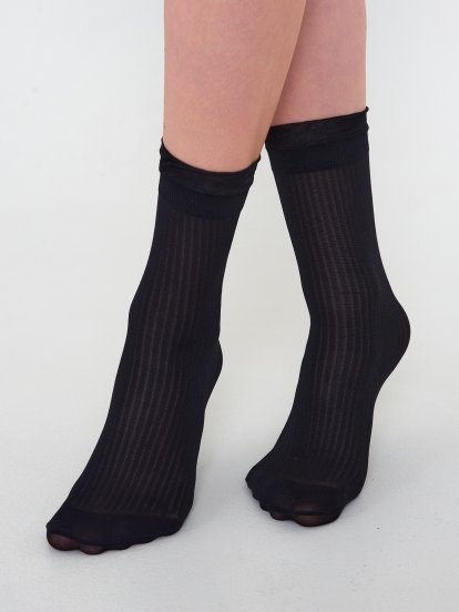Ribbed nylon socks