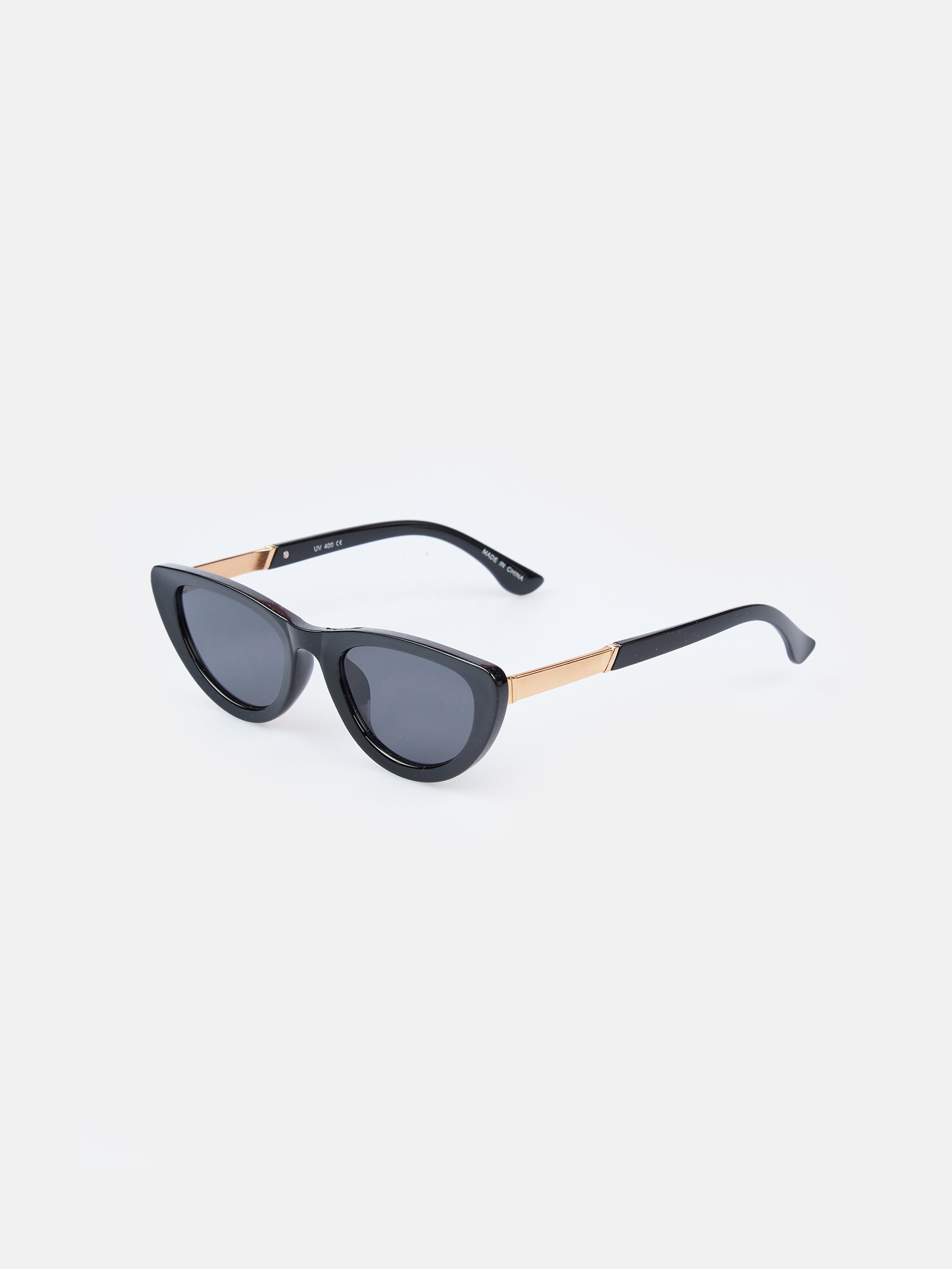 Plus Size Black & Gold Oversized Cat Eye Sunglasses