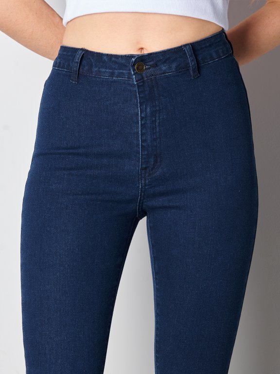 Basic skinny jeans bez przednich kieszeni