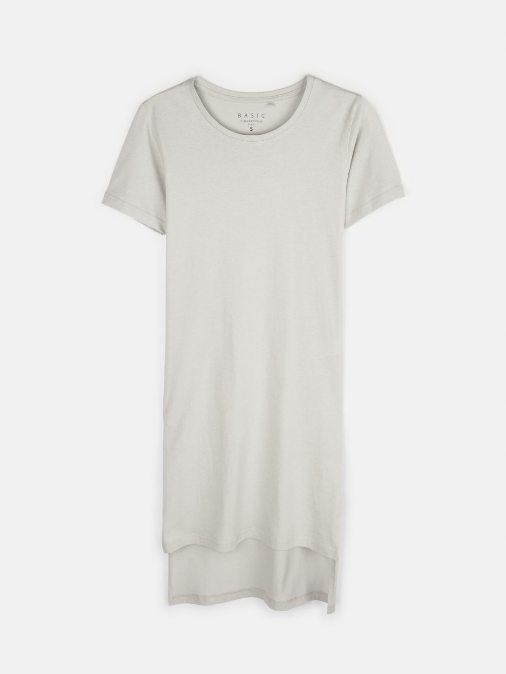 Basic longline cotton t-shirt with side slits