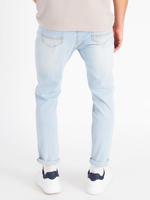 Straight slim basic jeans