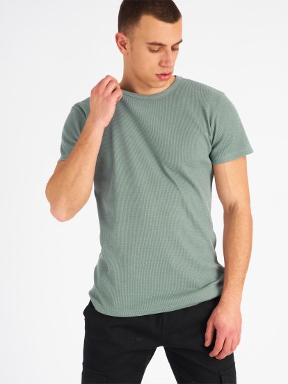 Jednoduché vaflové tričko s krátkým rukávem