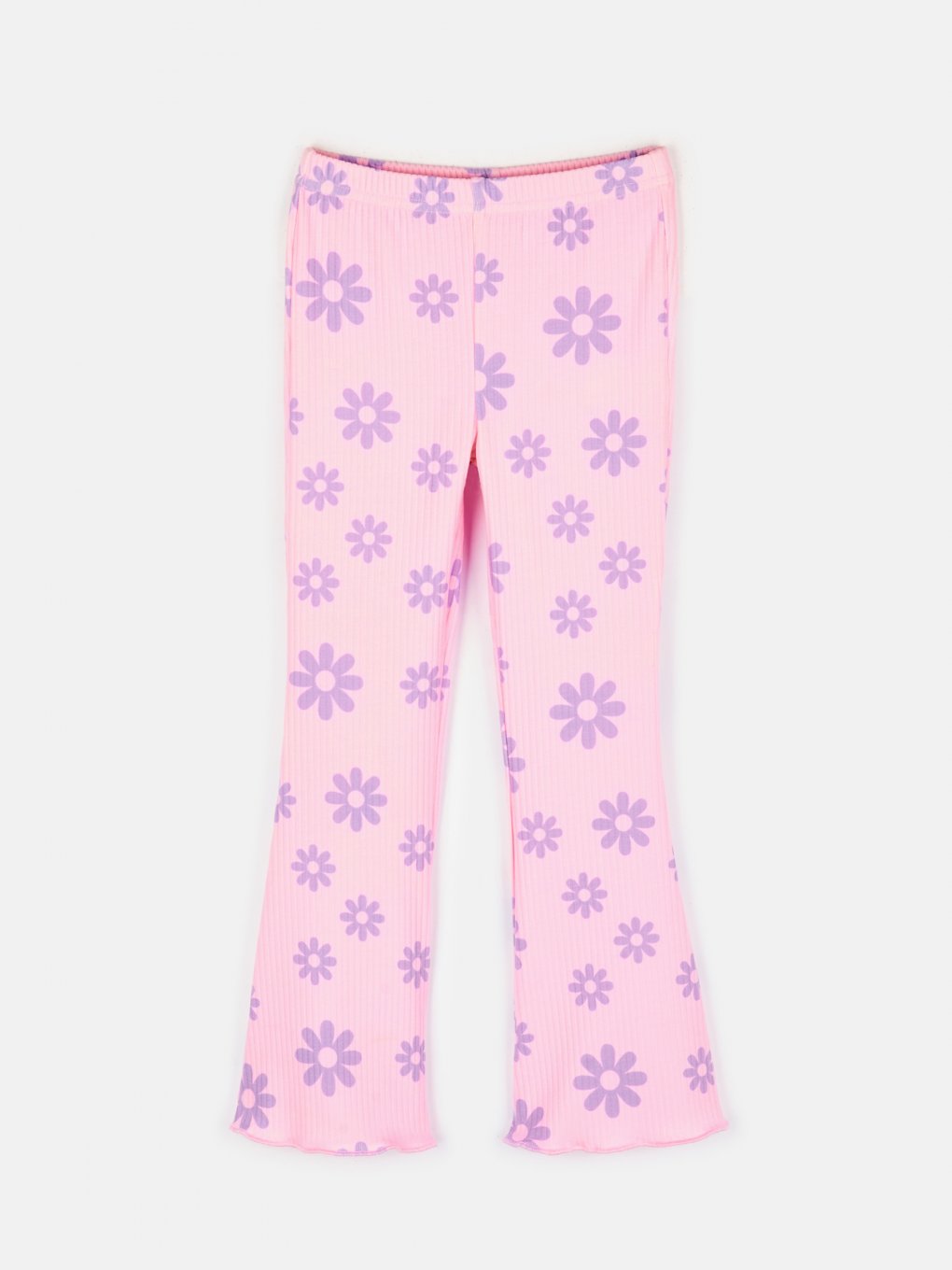 Flower print flared pants