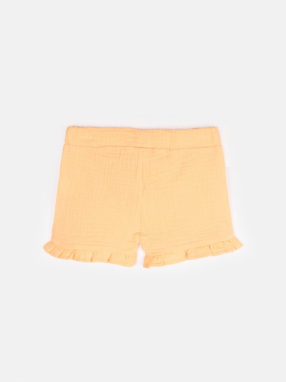Cotton shorts with ruffles