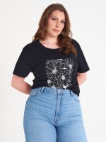 Plus size cotton t-shirt with graphic print
