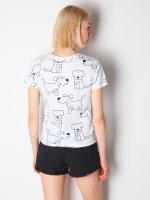 Dog print cotton t-shirt