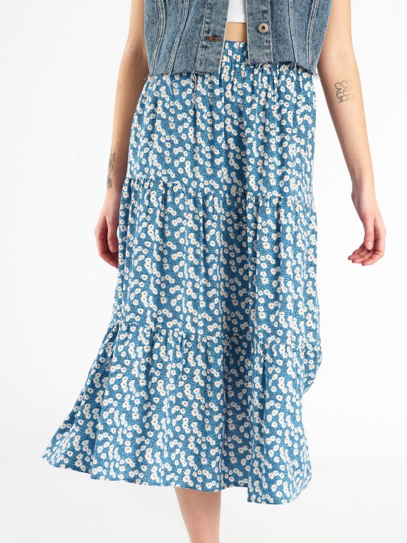 Vzorovaná dámská midi sukně