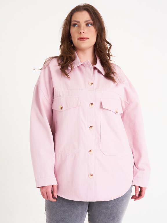 Košilová bunda oversized plus size