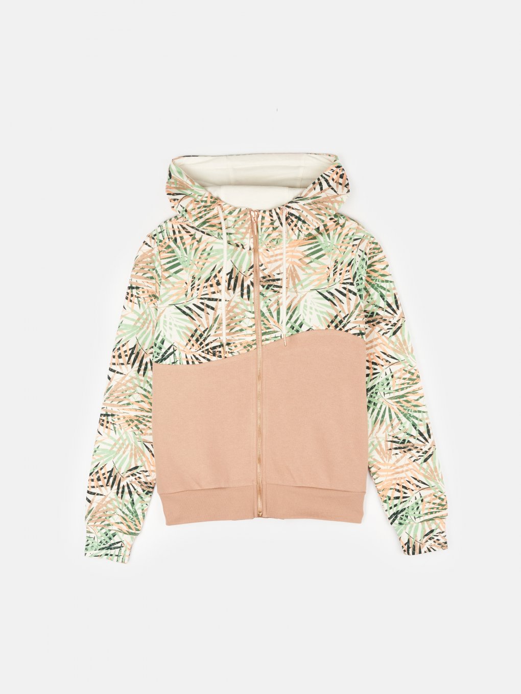 Zip-up hoodie with print