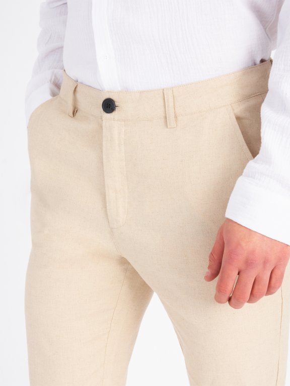 Kalhoty ze lněné směsi