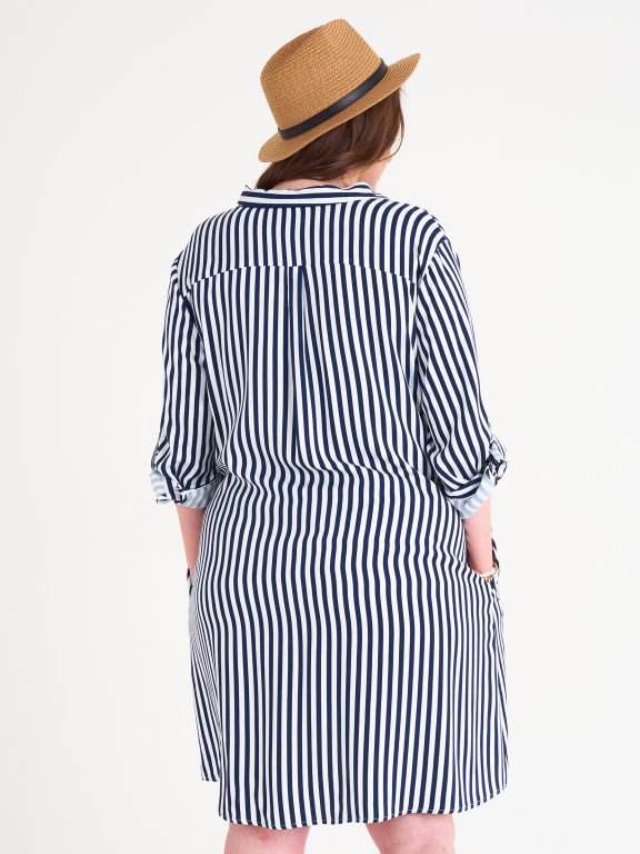 Plus size longline striped blouse