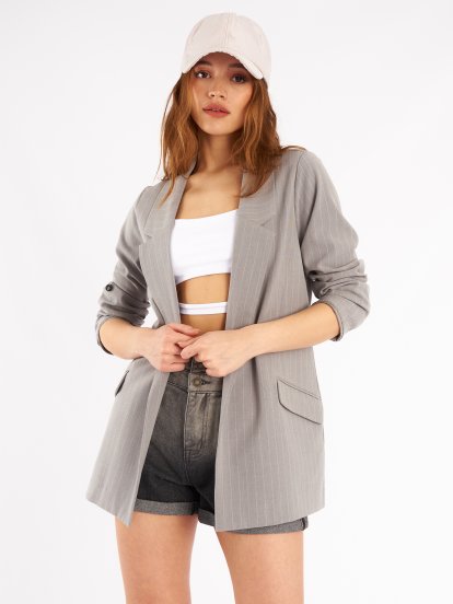 Striped blazer with pockets